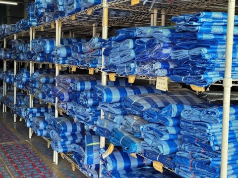ผ้าใบฟ้าขาว ผ้าฟางฟ้าขาว (blue sheet)-สุวรรณผ้าใบ